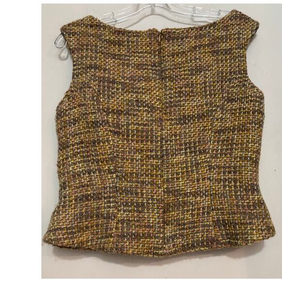 Anthropologie James Coviello Tweed Top Sleeveless Old Money Wool Medium - Picture 2 of 6